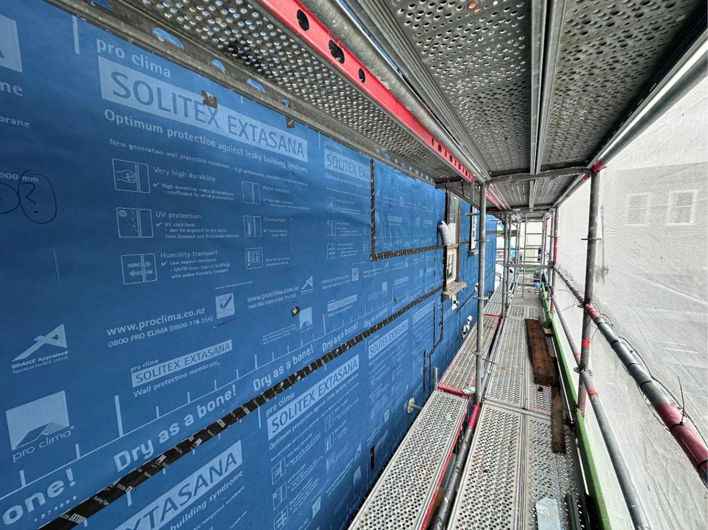 Wall membrane installed photo