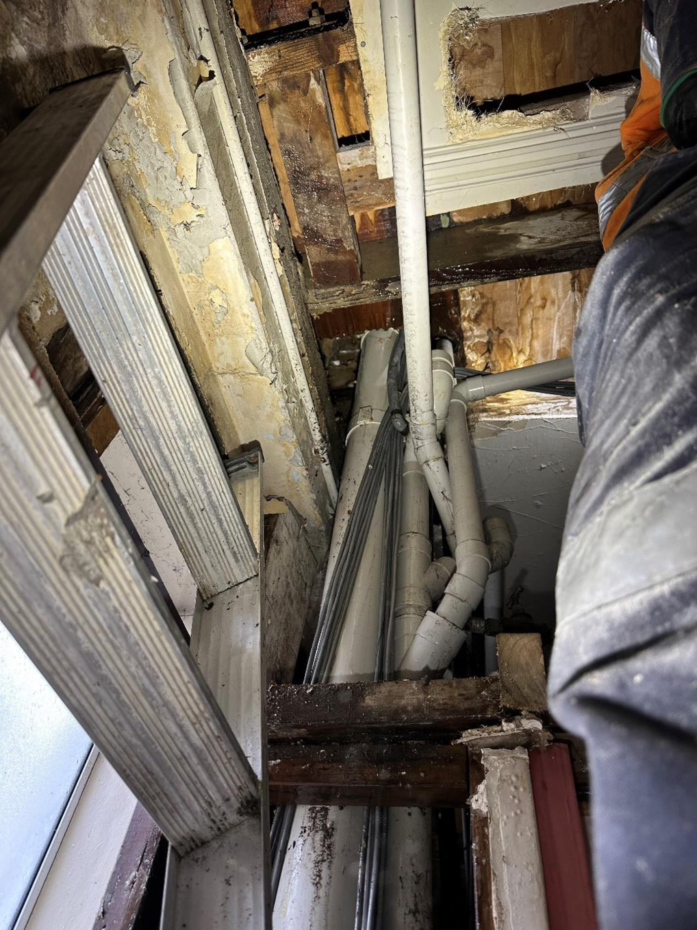 water damaged ceiling